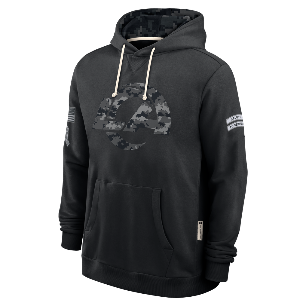 Kooe LA.Rams Black 2026 Salute to Service Sideline Dri-FIT Pullover Hoodie Jerseys