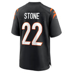 Kooe C.Bengals #22 Geno Stone Black Game Jersey