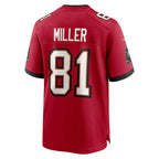 Kooe TB.Buccaneers #81 Ryan Miller Red Team Game Jersey