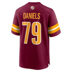 Kooe W.Commanders #79 Braeden Daniels Burgundy Team Game Jersey
