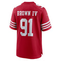 Kooe SF.49ers #91 Earnest Brown IV Scarlet Team Game Jersey