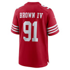 Kooe SF.49ers #91 Earnest Brown IV Scarlet Team Game Jersey