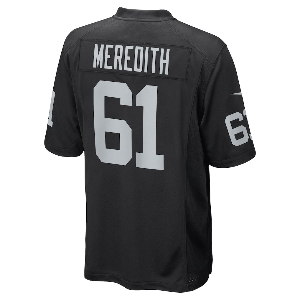 Kooe LV.Raiders #61 Jordan Meredith Black Game Player Jersey