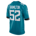 Kooe J.Jaguars #52 DaVon Hamilton Teal Team Game Jersey