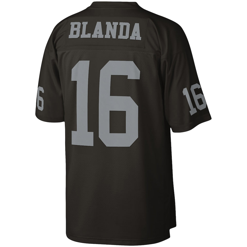 Kooe LV.Raiders #16 George Blanda Mitchell & Ness Black Legacy Replica Jersey