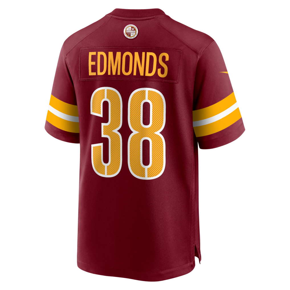 Kooe W.Commanders #38 Chase Edmonds Burgundy Team Game Jersey