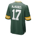 Kooe GB.Packers #17 Brandon McManus Green Team Game Jersey