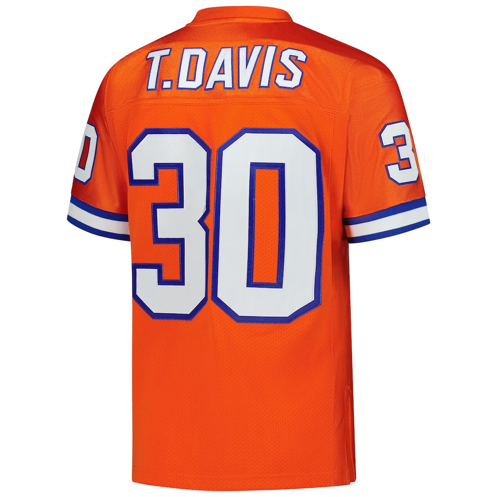 Kooe D.Broncos #30 Terrell Davis Mitchell & Ness Orange 1995 Authentic Throwback Retired Player Jersey