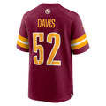 Kooe W.Commanders #52 Jamin Davis Burgundy Player Game Jersey
