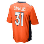Kooe D.Broncos #31 Justin Simmons Orange Game Jersey