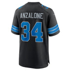 Kooe D.Lions #34 Alex Anzalone Black 2nd Alternate Game Jersey