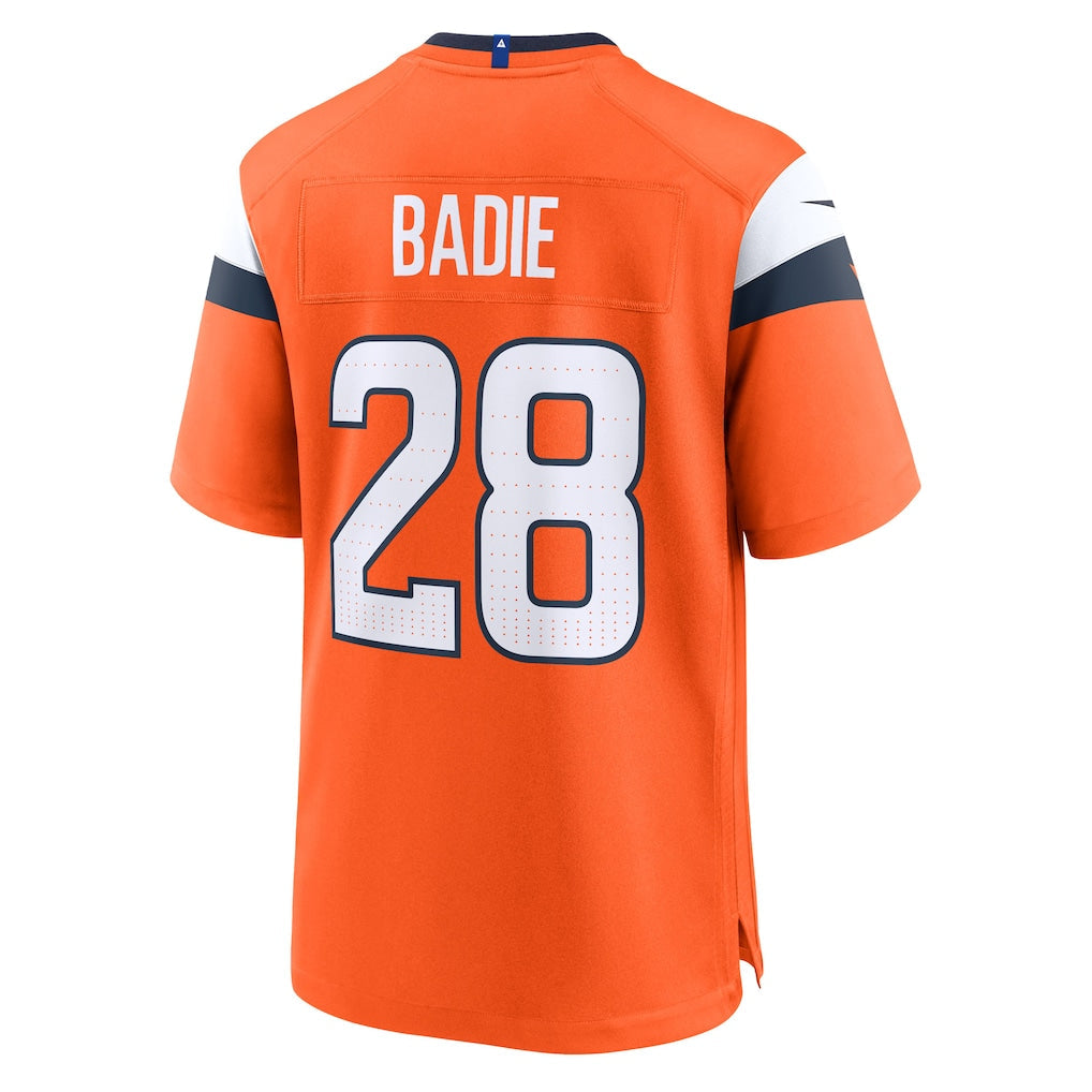 Kooe D.Broncos #28 Tyler Badie Orange Team Game Jersey