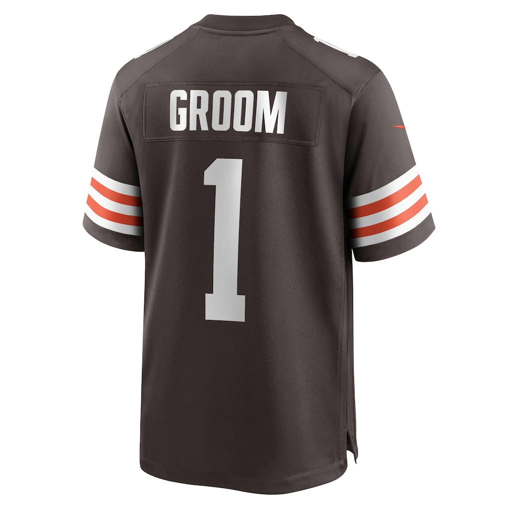 Kooe C.Browns #1 Groom Brown Game Jersey