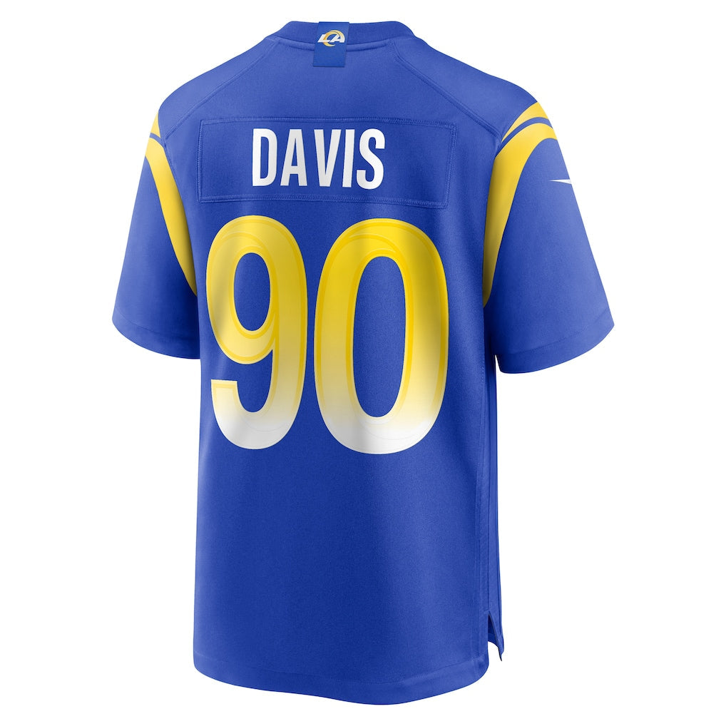 Kooe LA.Rams #90 Tyler Davis Royal Team Game Jersey