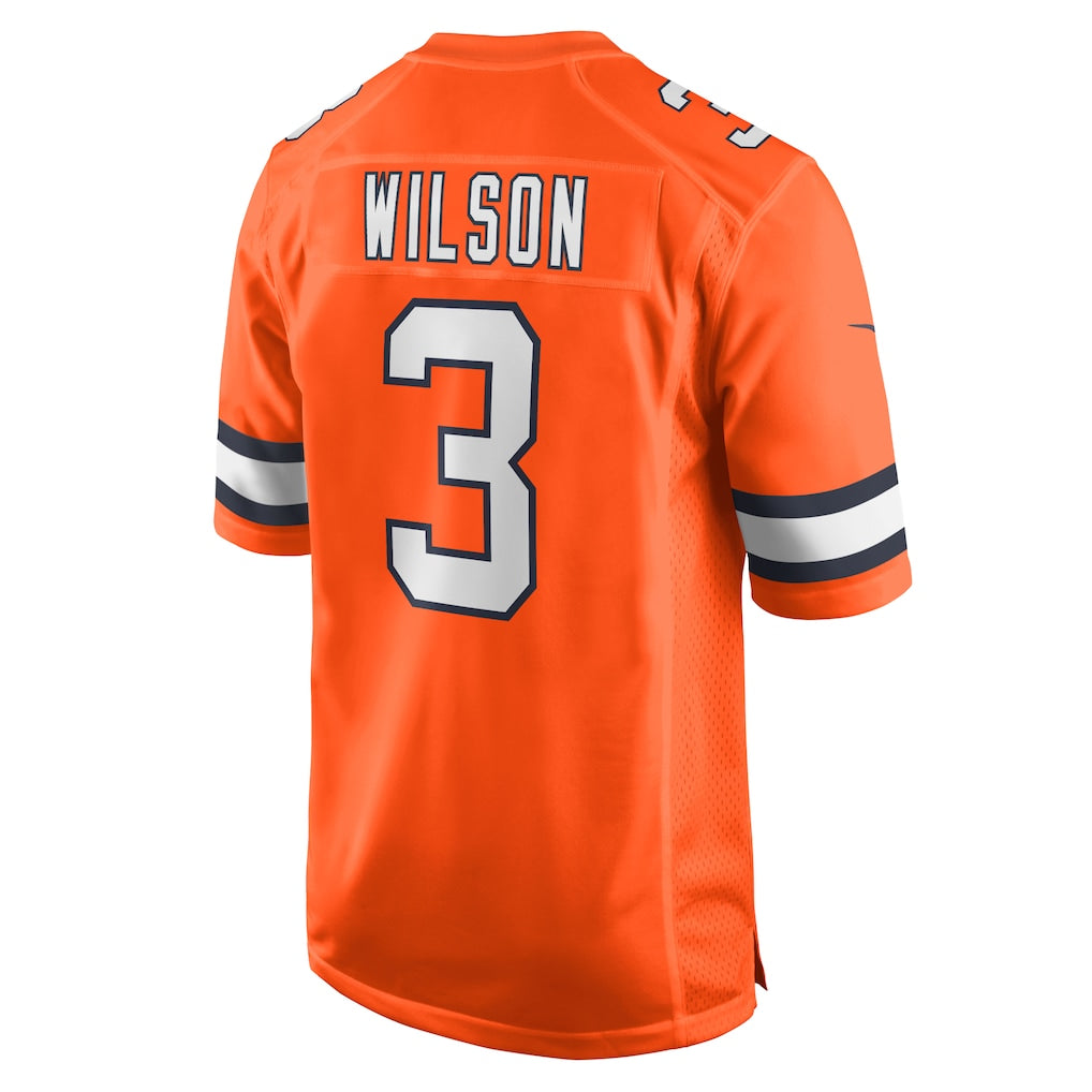 Kooe D.Broncos #3 Russell Wilson Orange Alternate Game Jersey