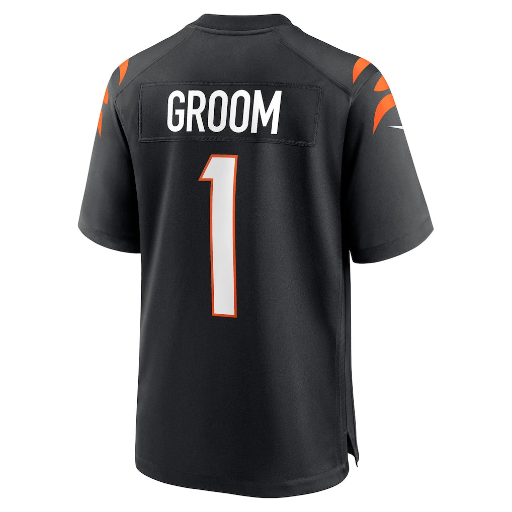 Kooe C.Bengals #1 Groom Black Game Jersey