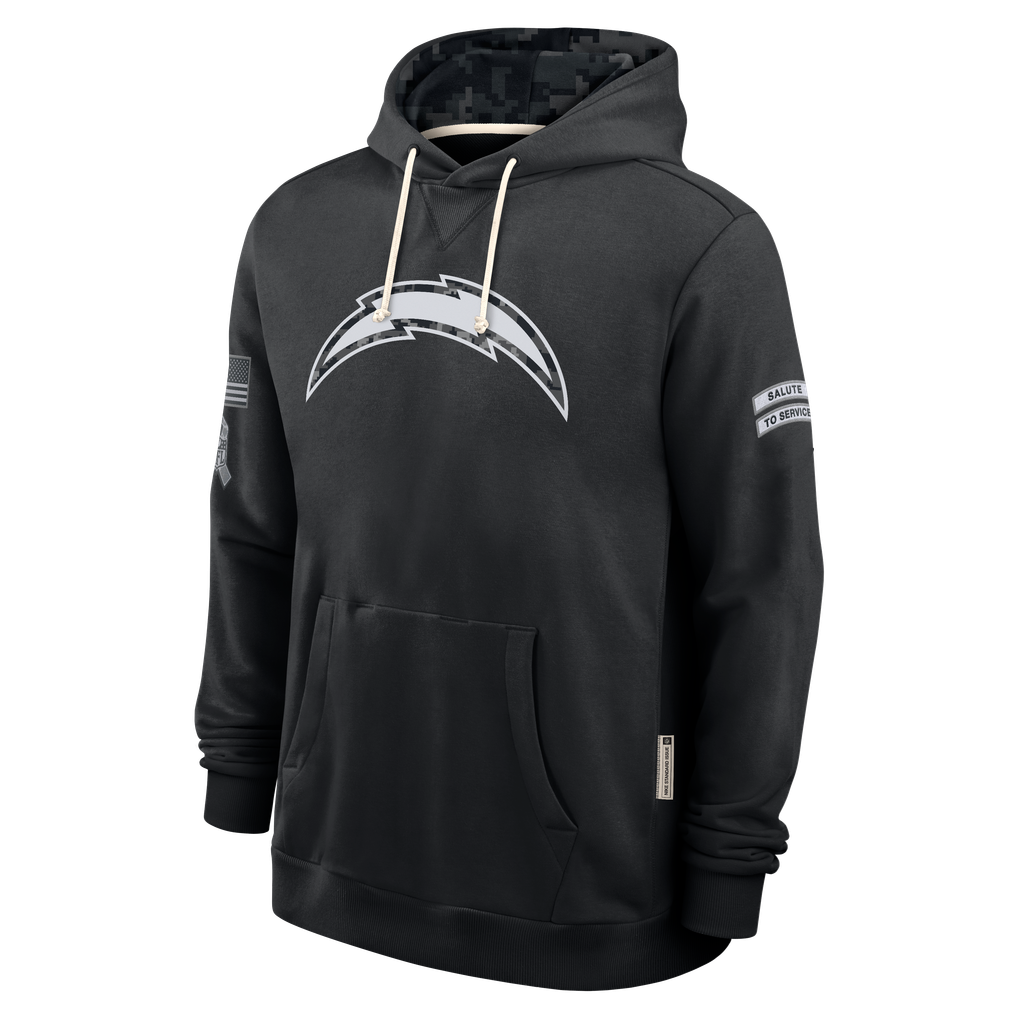 Kooe LA.Chargers Black 2026 Salute to Service Sideline Dri-FIT Pullover Hoodie Jerseys