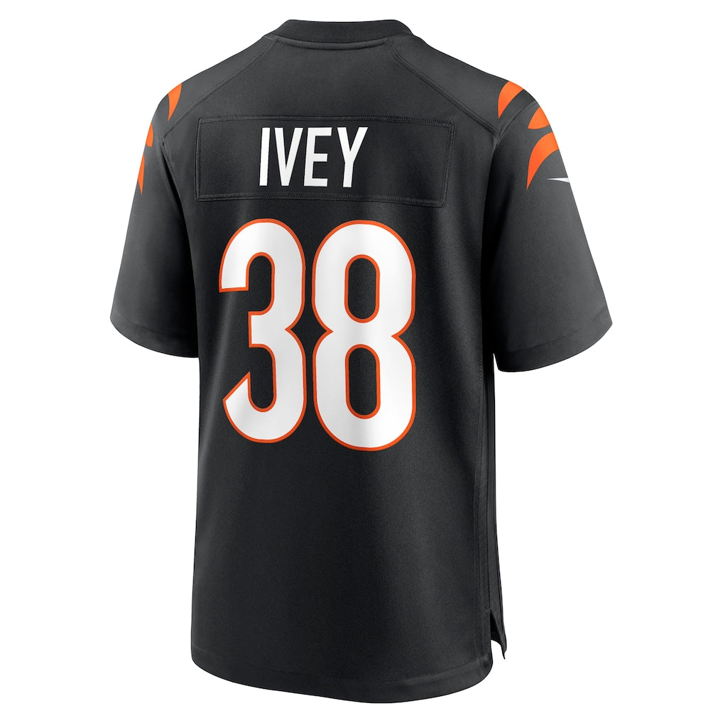 Kooe C.Bengals #38 DJ Ivey Black Team Game Jersey
