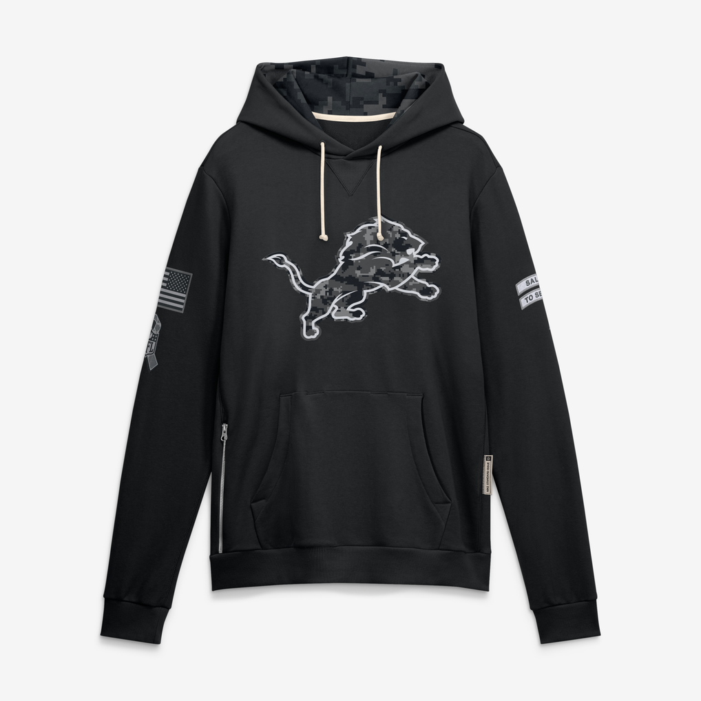 Kooe D.Lions Black 2026 Salute to Service Sideline Dri-FIT Pullover Hoodie Jerseys