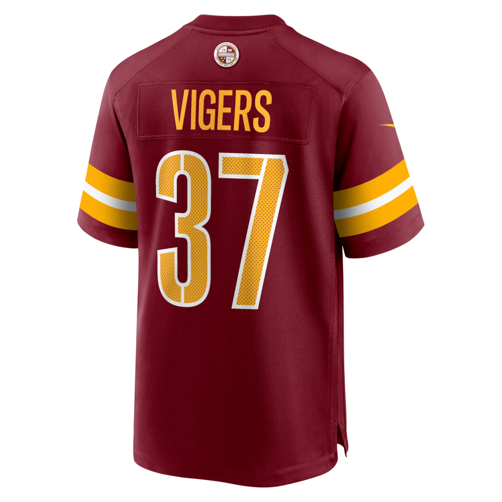 Kooe W.Commanders #37 Car'lin Vigers Burgundy Team Game Jersey