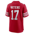 Kooe SF.49ers #17 Jordan Watkins Scarlet Team Game Jersey
