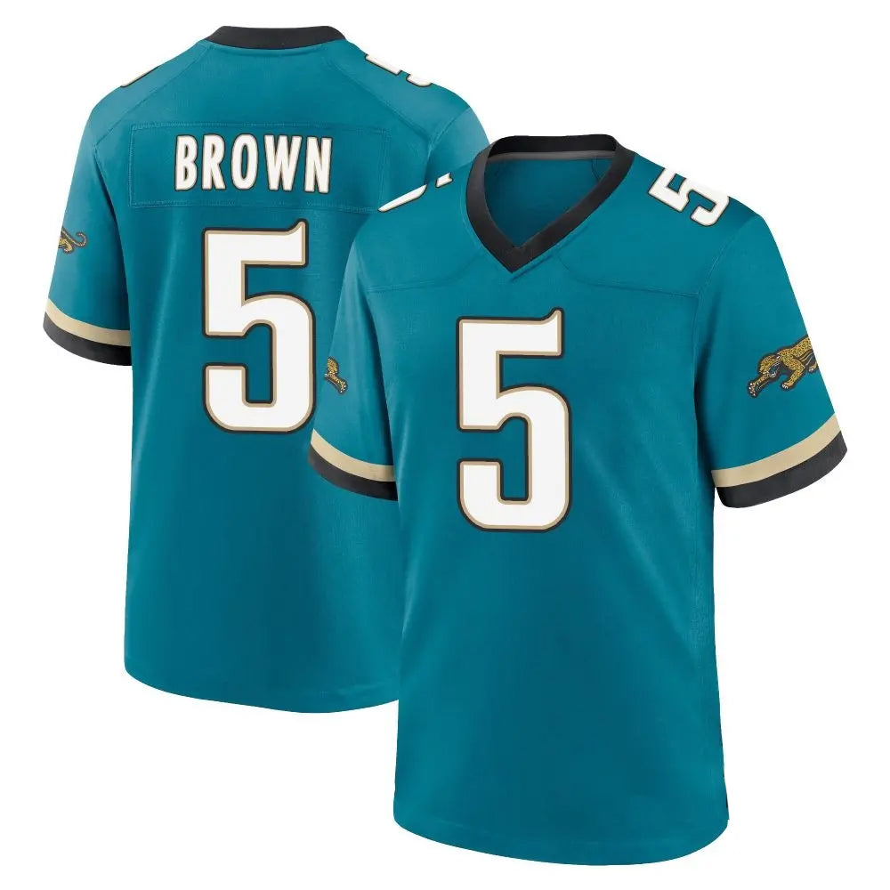 Kooe J.Jaguars #5 Dyami Brown Teal Team Game Jersey