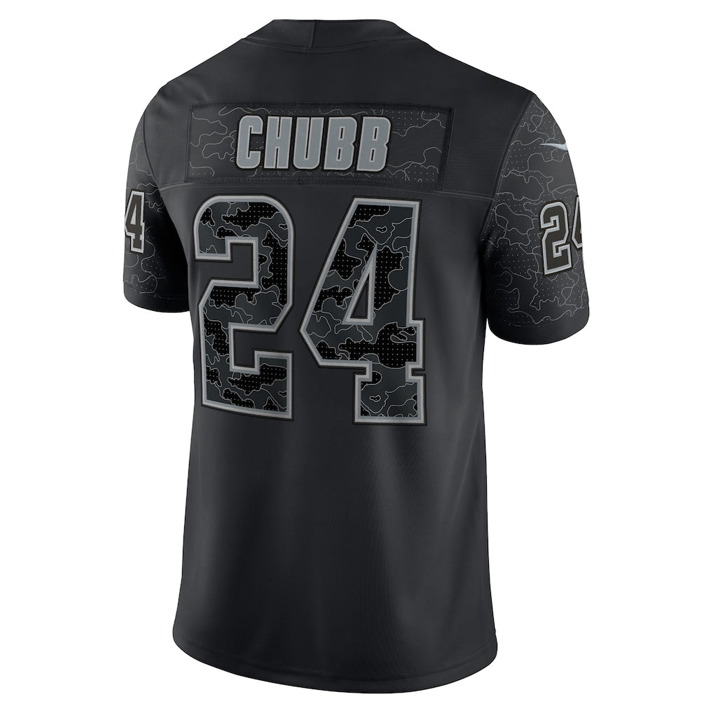 Kooe C.Browns #24 Nick Chubb Black RFLCTV Limited Jersey