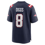 Kooe NE.Patriots #8 Patriots Stefon Diggs Navy Game Jersey