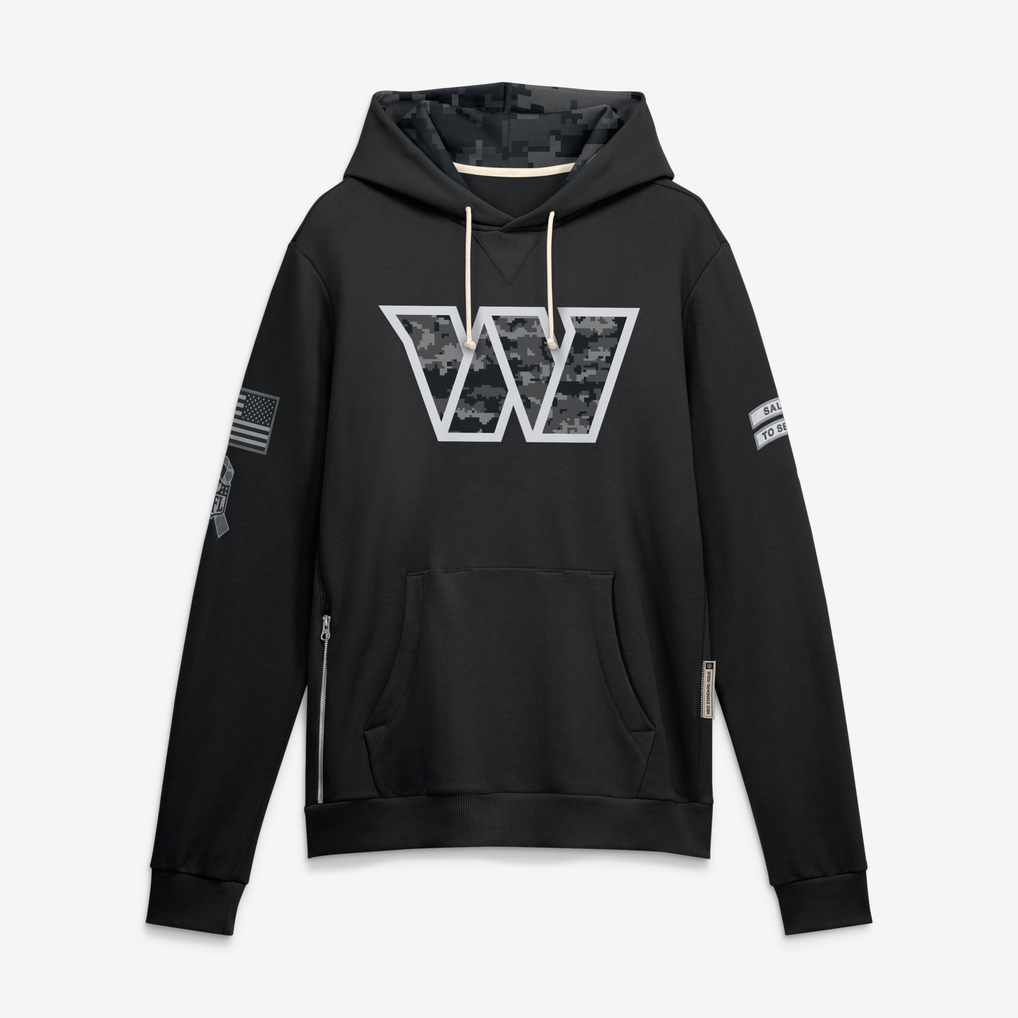 Kooe W.Commanders Black 2026 Salute to Service Sideline Dri-FIT Pullover Hoodie Jerseys