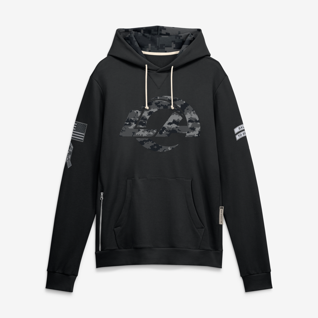 Kooe LA.Rams Black 2026 Salute to Service Sideline Dri-FIT Pullover Hoodie Jerseys