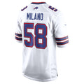 Kooe B.Bills #58 Matt Milano White Away Game Player Jersey