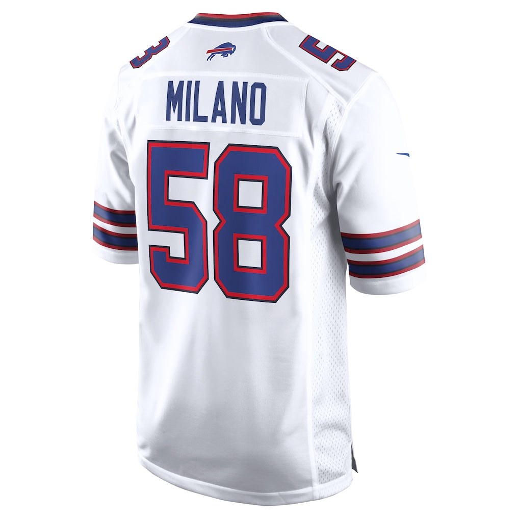 Kooe B.Bills #58 Matt Milano White Away Game Player Jersey