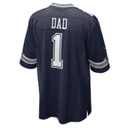 Kooe D.Cowboys #1 Dad Navy Game Jersey