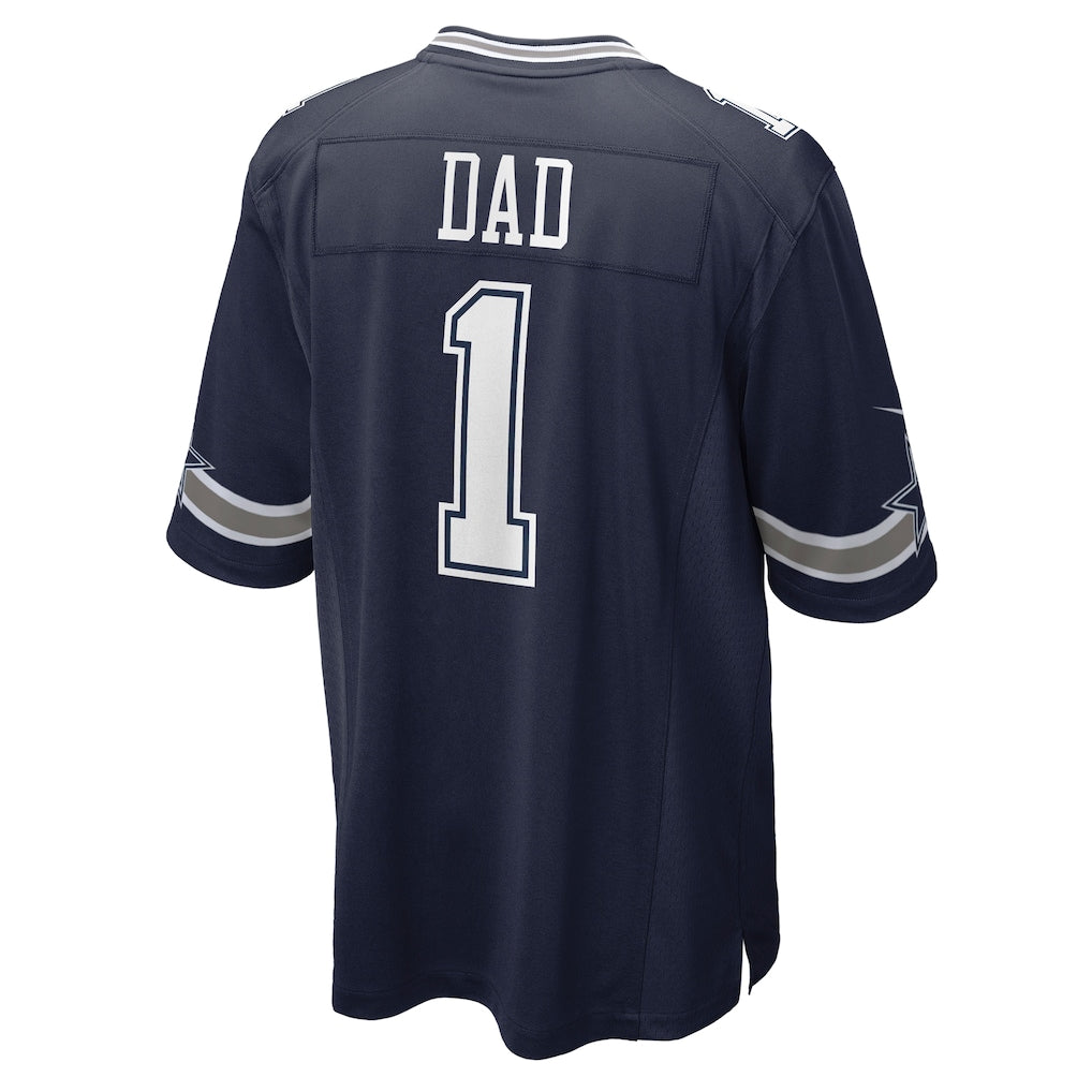 Kooe D.Cowboys #1 Dad Navy Game Jersey