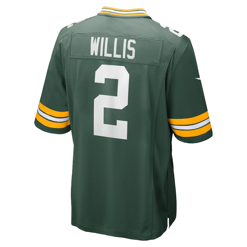 Kooe GB.Packers #2 Malik Willis Green Game Jersey