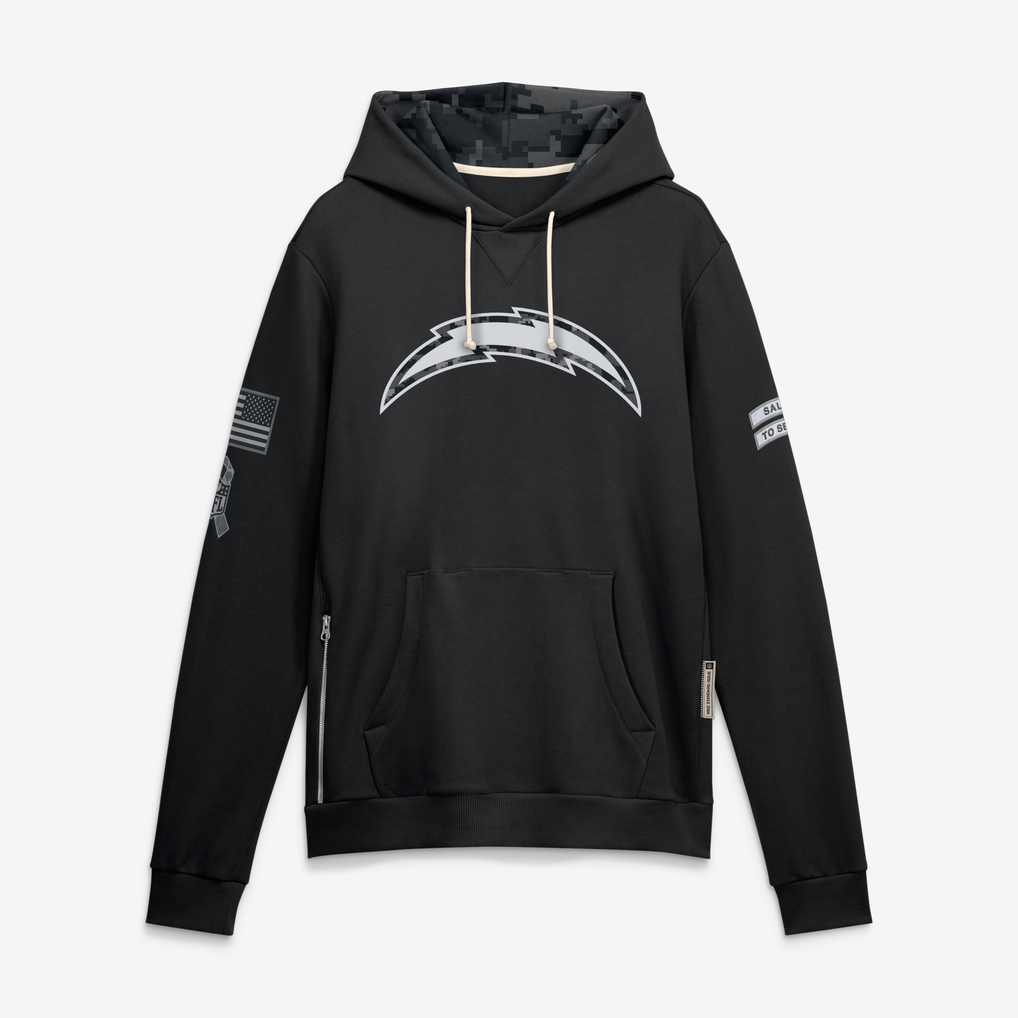 Kooe LA.Chargers Black 2026 Salute to Service Sideline Dri-FIT Pullover Hoodie Jerseys