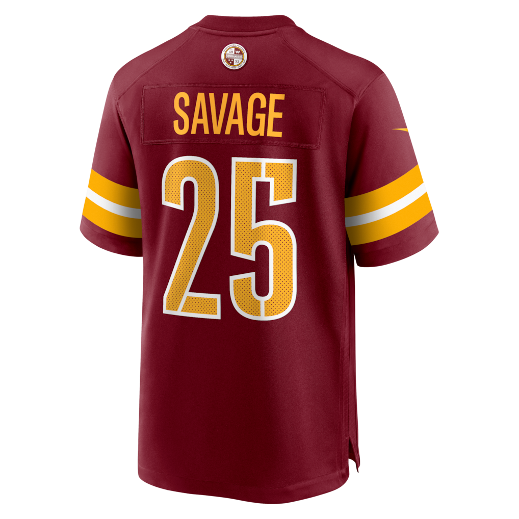 Kooe W.Commanders #25 Darnell Savage Burgundy Team Game Jersey