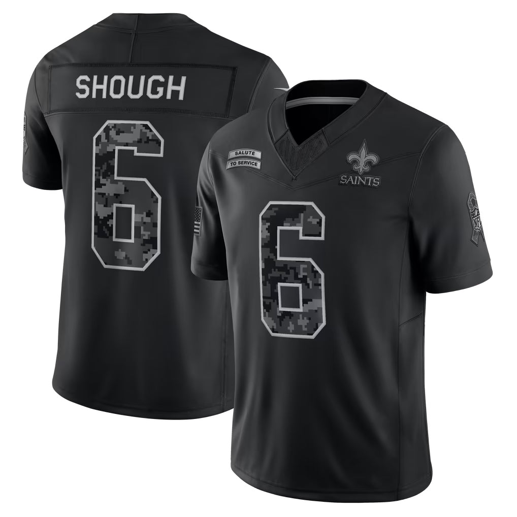 Kooe NO.Saints #6 Tyler Shough Player Black Limited 2026 Salute to Service Home Game Stitched Jerseys