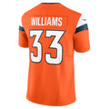 Kooe D.Broncos #33 Javonte Williams Orange Mile High Collection Vapor F.U.S.E. Limited Jersey