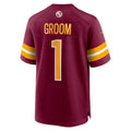 Kooe W.Commanders #1 Groom Burgundy Game Jersey