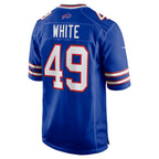 Kooe B.Bills #49 DaShaun White Royal Team Game Jersey