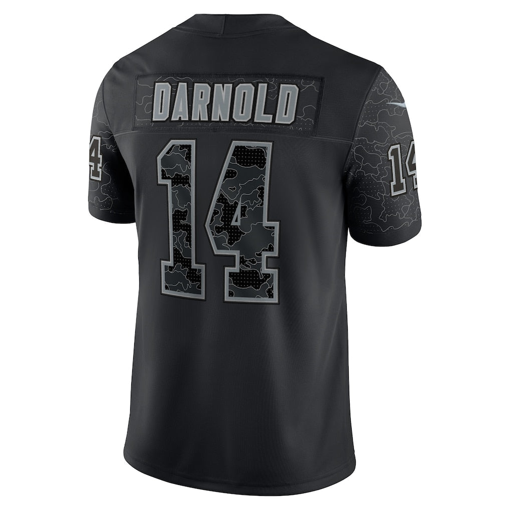 Kooe C.Panthers #14 Sam Darnold Black RFLCTV Limited Jersey