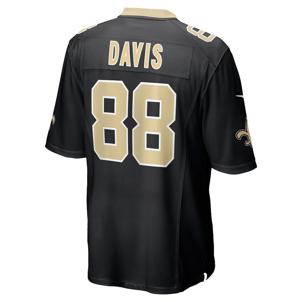 Kooe NO.Saints #88 Shaquan Davis Black Game Jersey