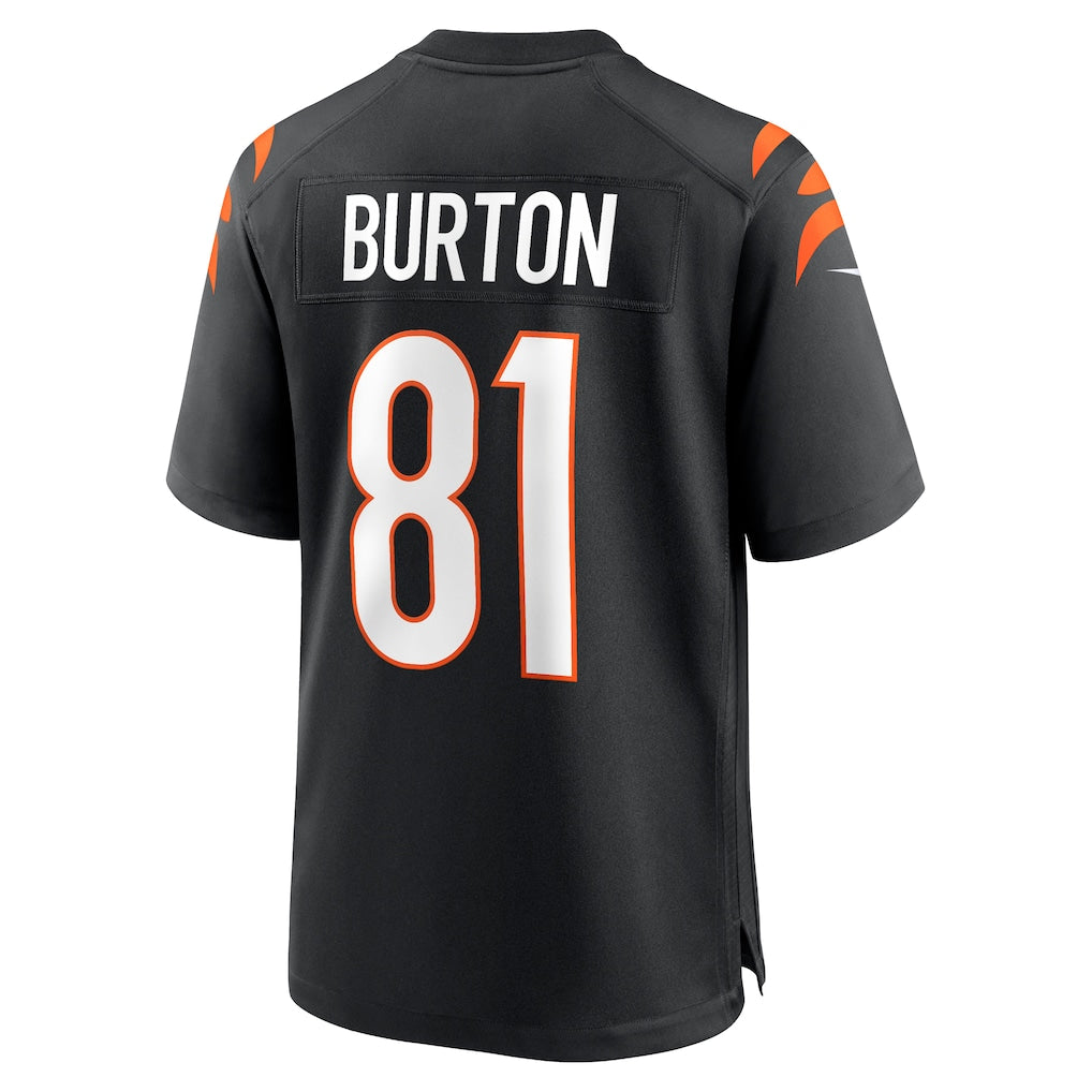 Kooe C.Bengals #81 Jermaine Burton Black Team Game Jersey