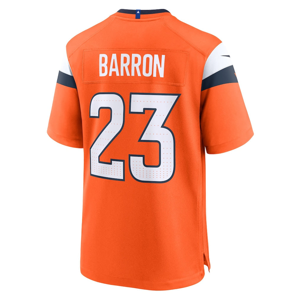 Kooe D.Broncos #23 Jahdae Barron Orange Team Game Jersey