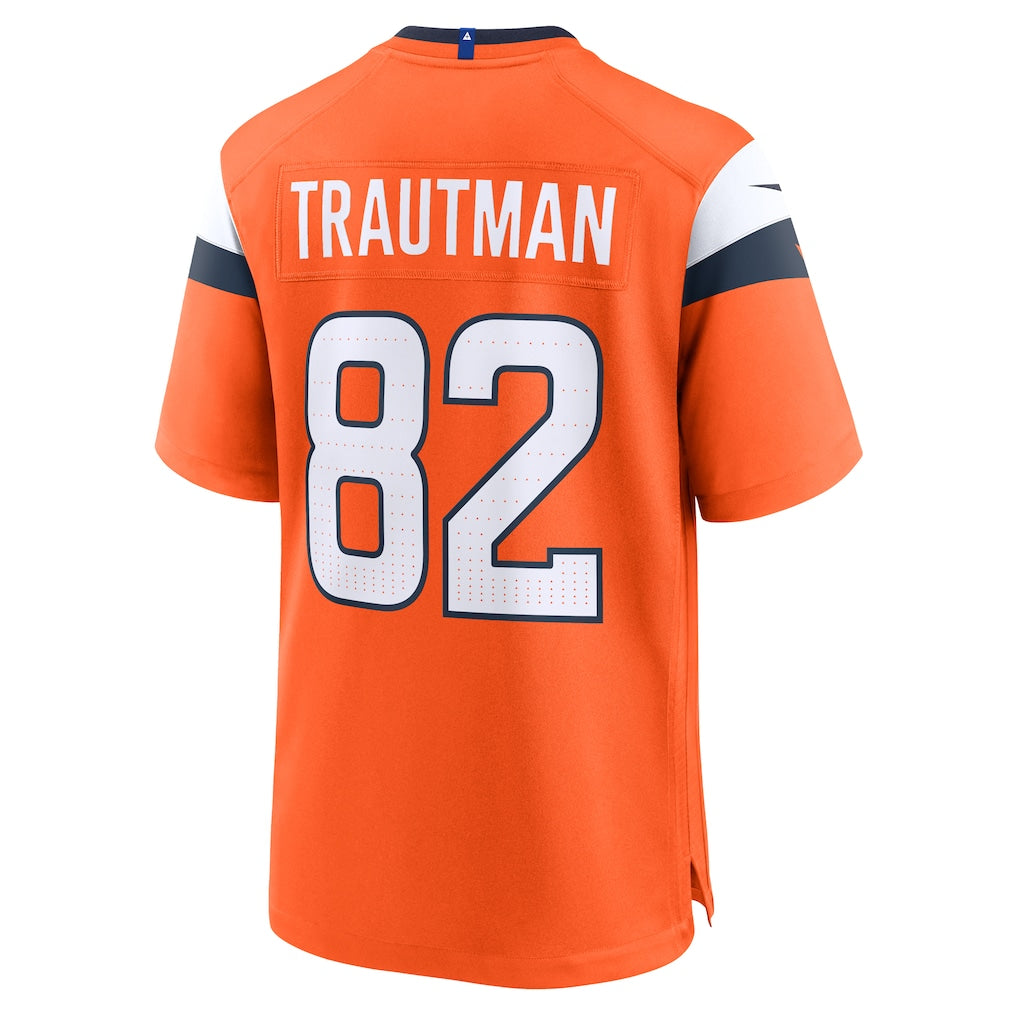 Kooe D.Broncos #82 Adam Trautman Orange Team Game Jersey