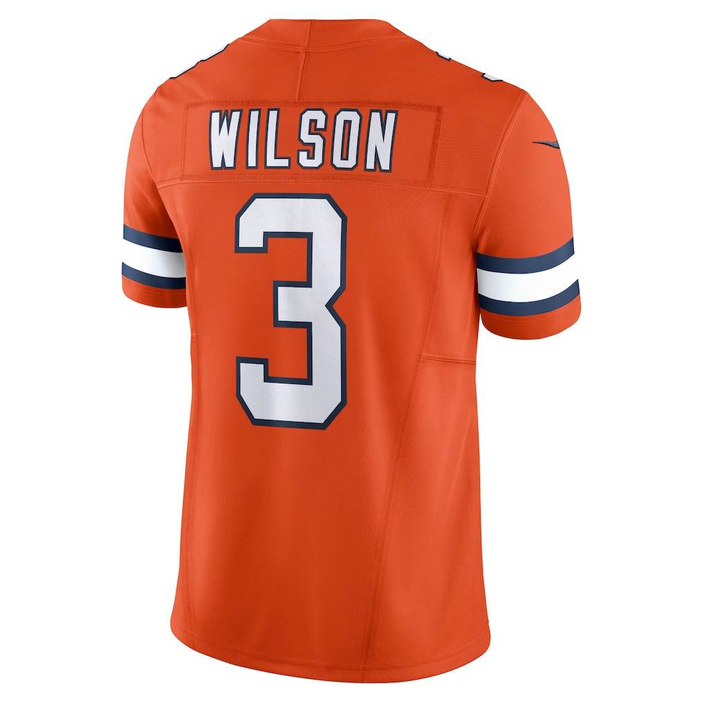 Kooe D.Broncos #3 Russell Wilson Orange Vapor F.U.S.E. Limited Jersey
