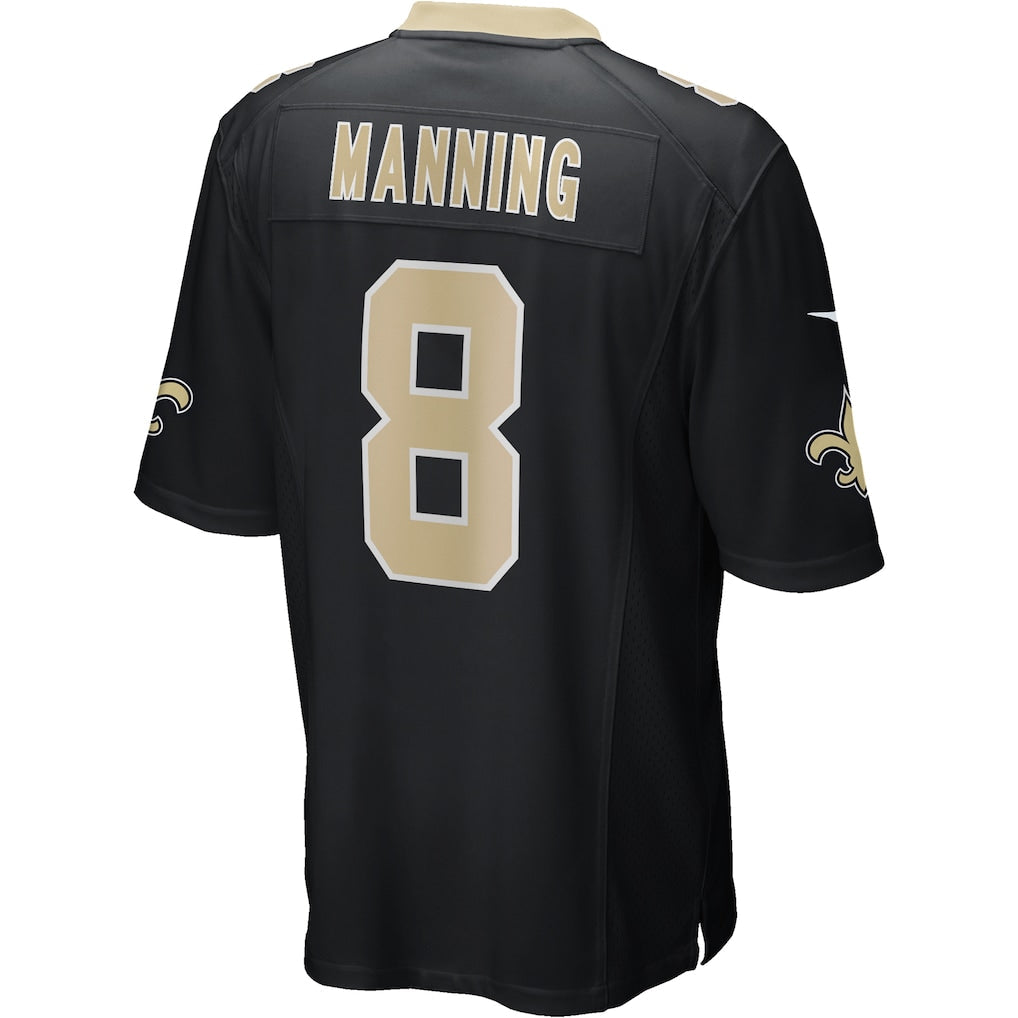Kooe NO.Saints #8 Archie Manning Black Game Retired Player Jersey