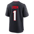 Kooe H.Texans #1 Groom Navy Game Jersey