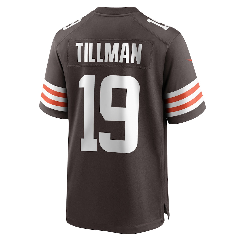 Kooe C.Browns #19 Cedric Tillman Brown Game Jersey